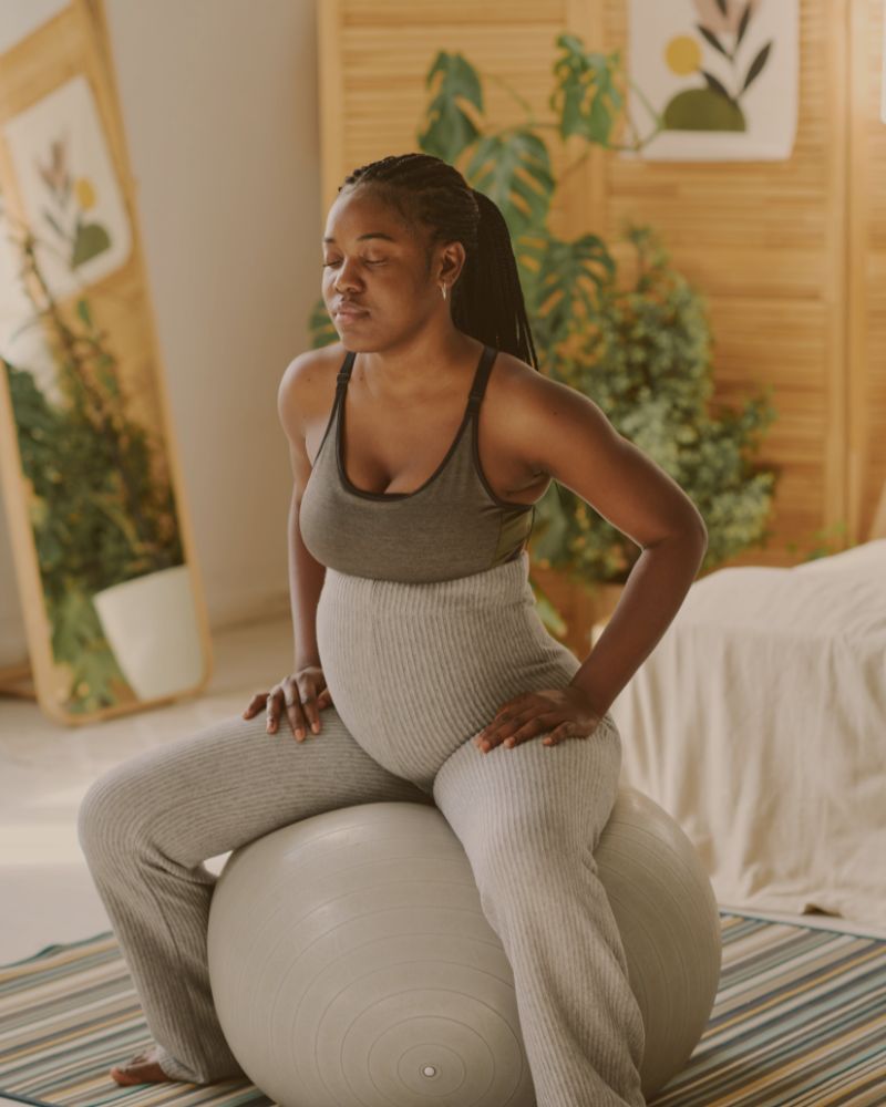 Birth support services with exercise ball
